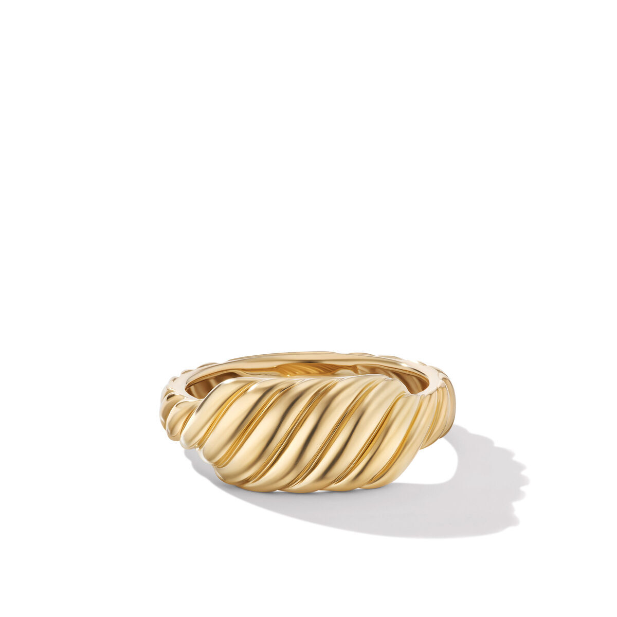 David Yurman Sculpted Cable Contour Ring in 18K Yellow Gold - Size 6