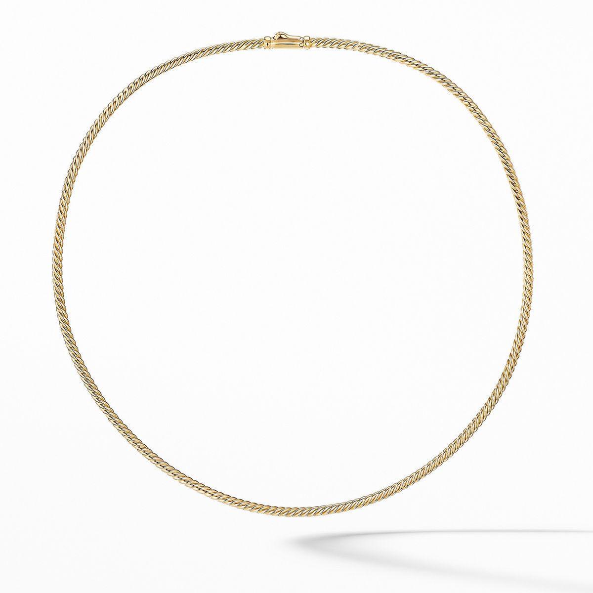 David Yurman Sculpted Cable Necklace in 18K Yellow Gold