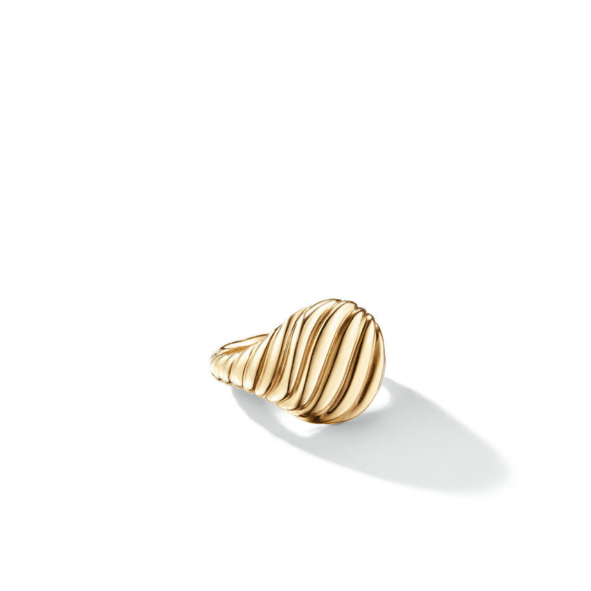 David Yurman Women's  Sculpted Cable Pinky Ring in 18K Yellow Gold | Size 3.5