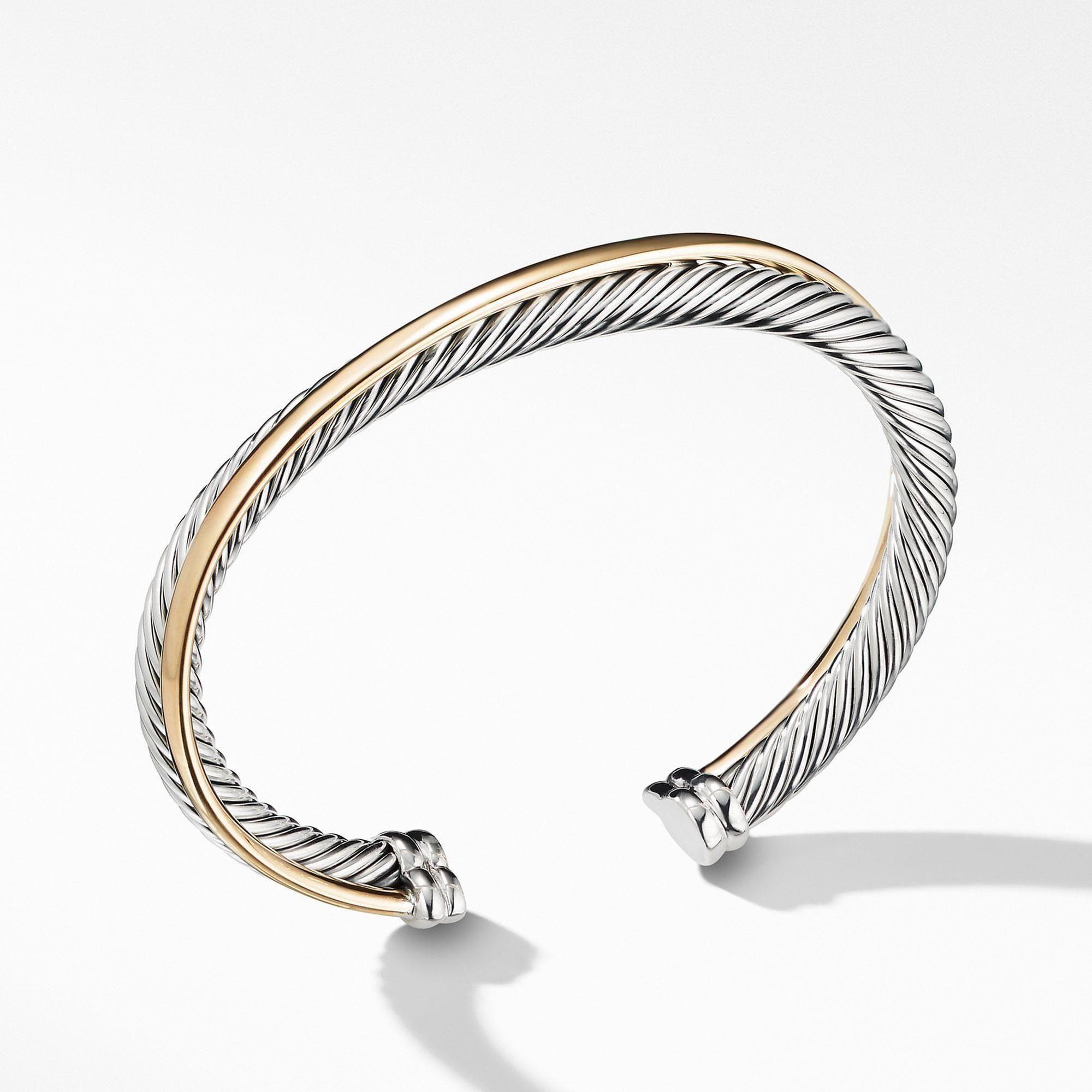 David Yurman The Crossover Collection Cuff with 18k Yellow Gold, 