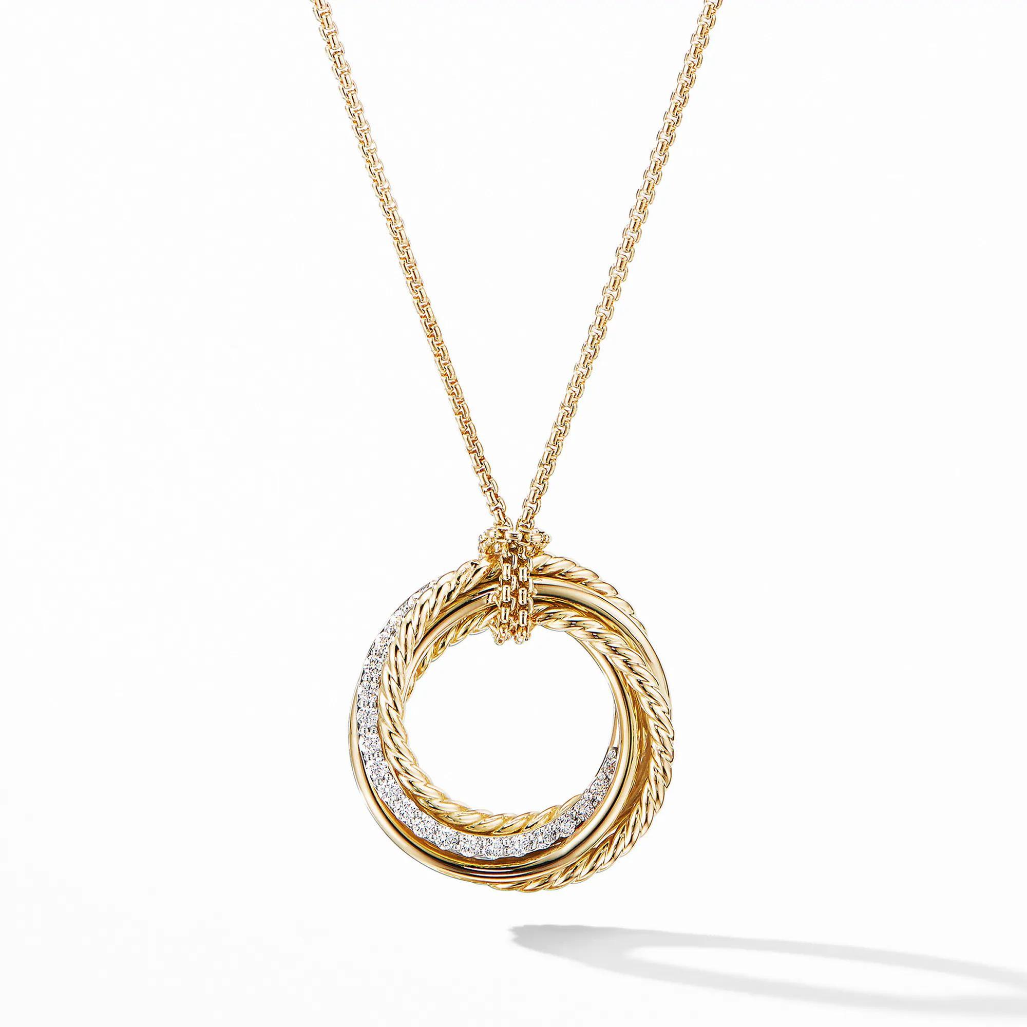 David Yurman The Crossover Collection Pendant Necklace in 18k Yel
