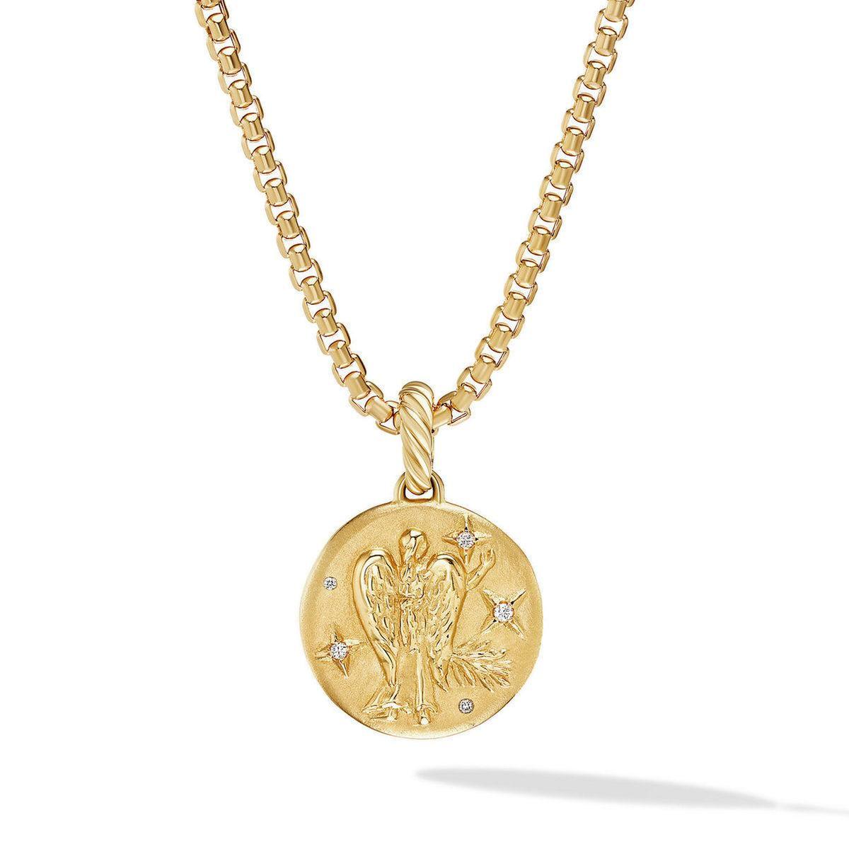David Yurman Virgo Amulet in 18K Yellow Gold with Diamonds