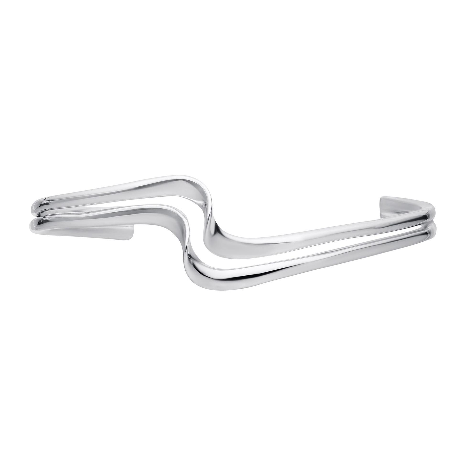 Double Wire Wave Sterling Silver Cuff Bracelet