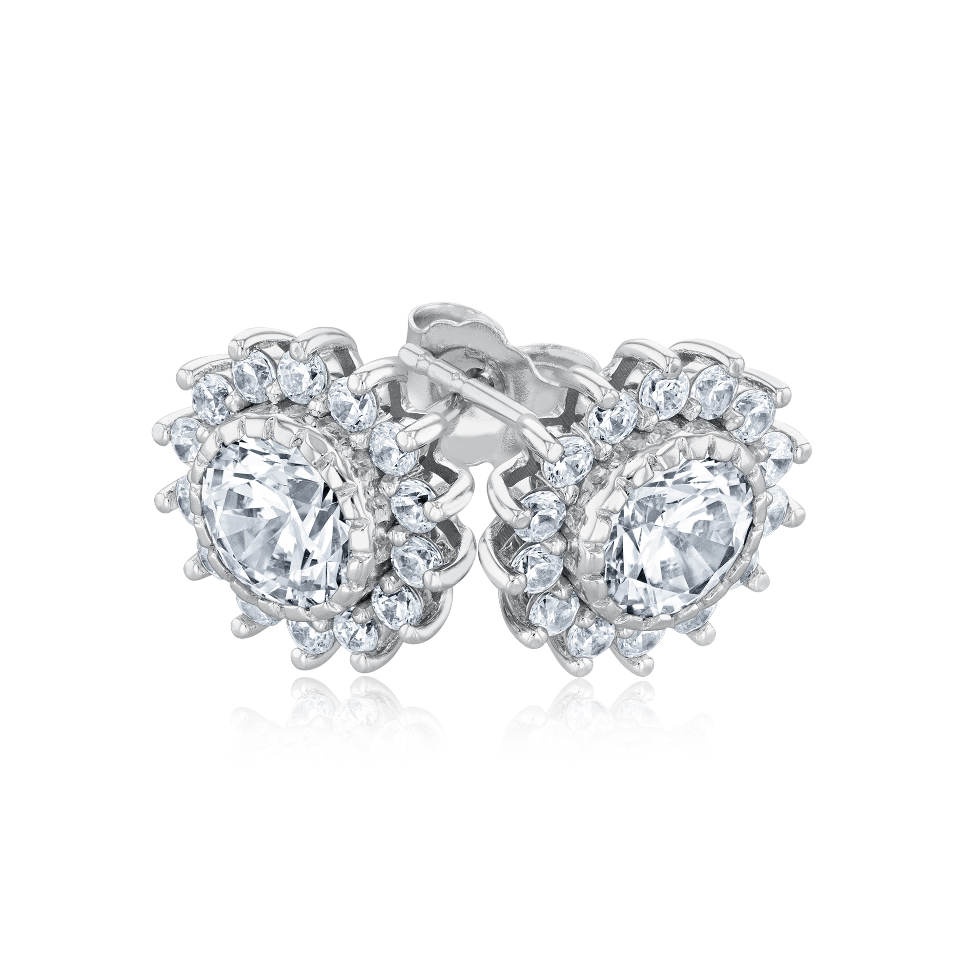 REEDS Downton Abbey 2ctw Round Lab Grown Diamond White Gold Earrings - Lady Edith 1900$