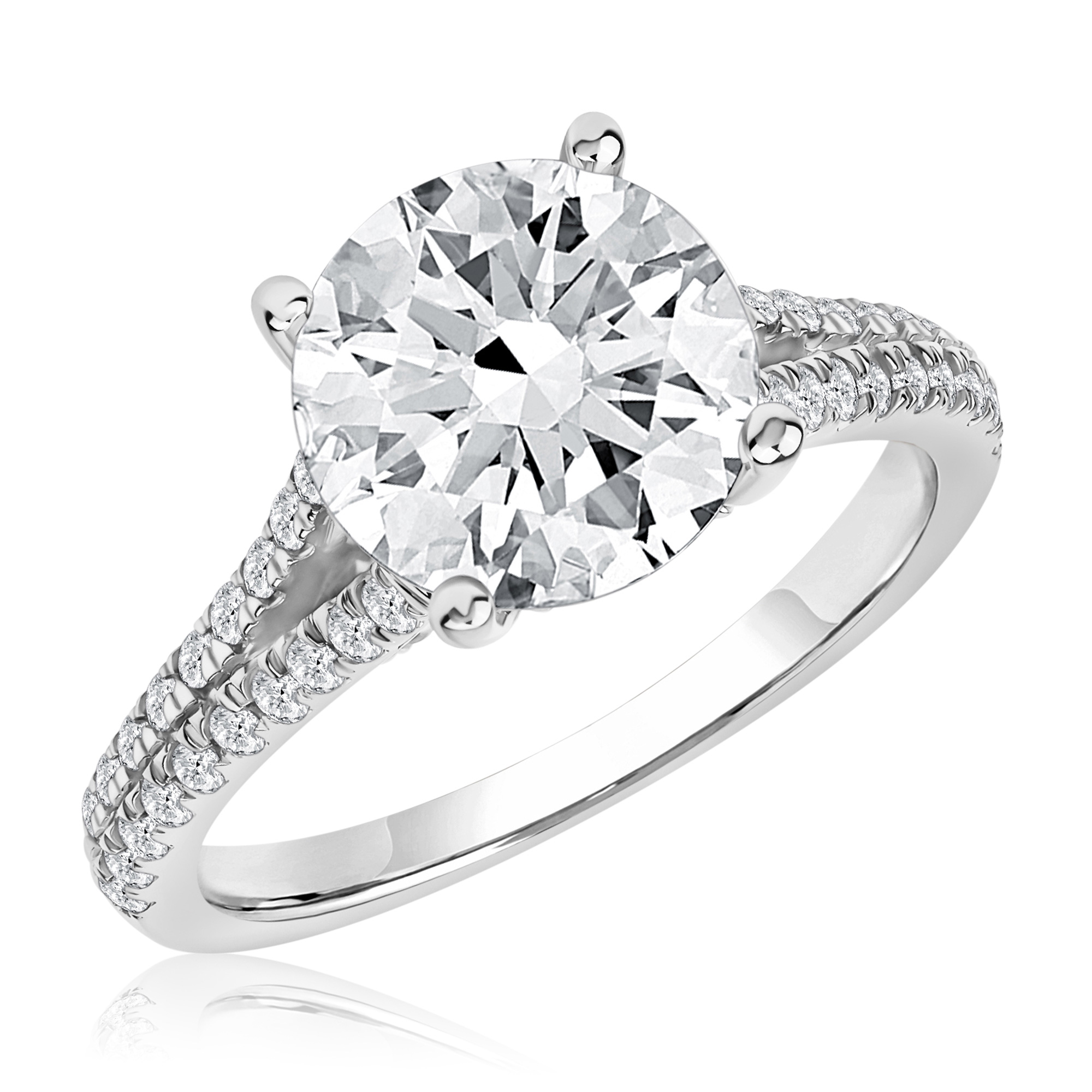 REEDS Womens Downton Abbey 3 12Ctw Round Lab Grown Diamond White Gold Engagement Ring - Lady Edith - Size 7 7500$