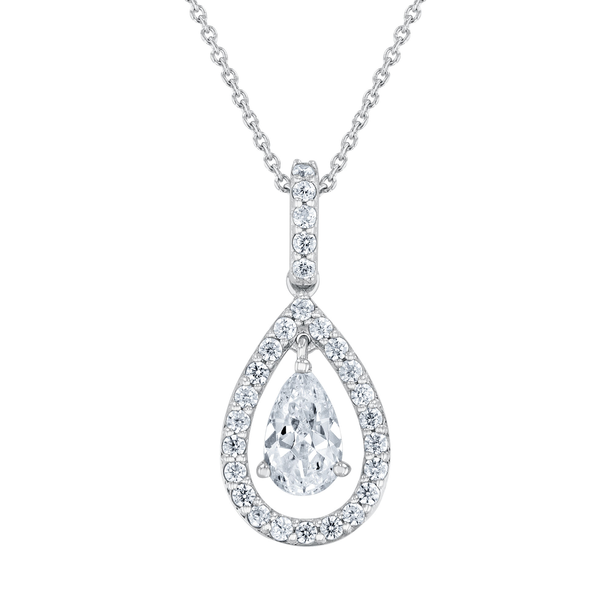 REEDS Downton Abbey 34ctw Pear Lab Grown Diamond White Gold Pendant Necklace - Cora Grantham 1800$