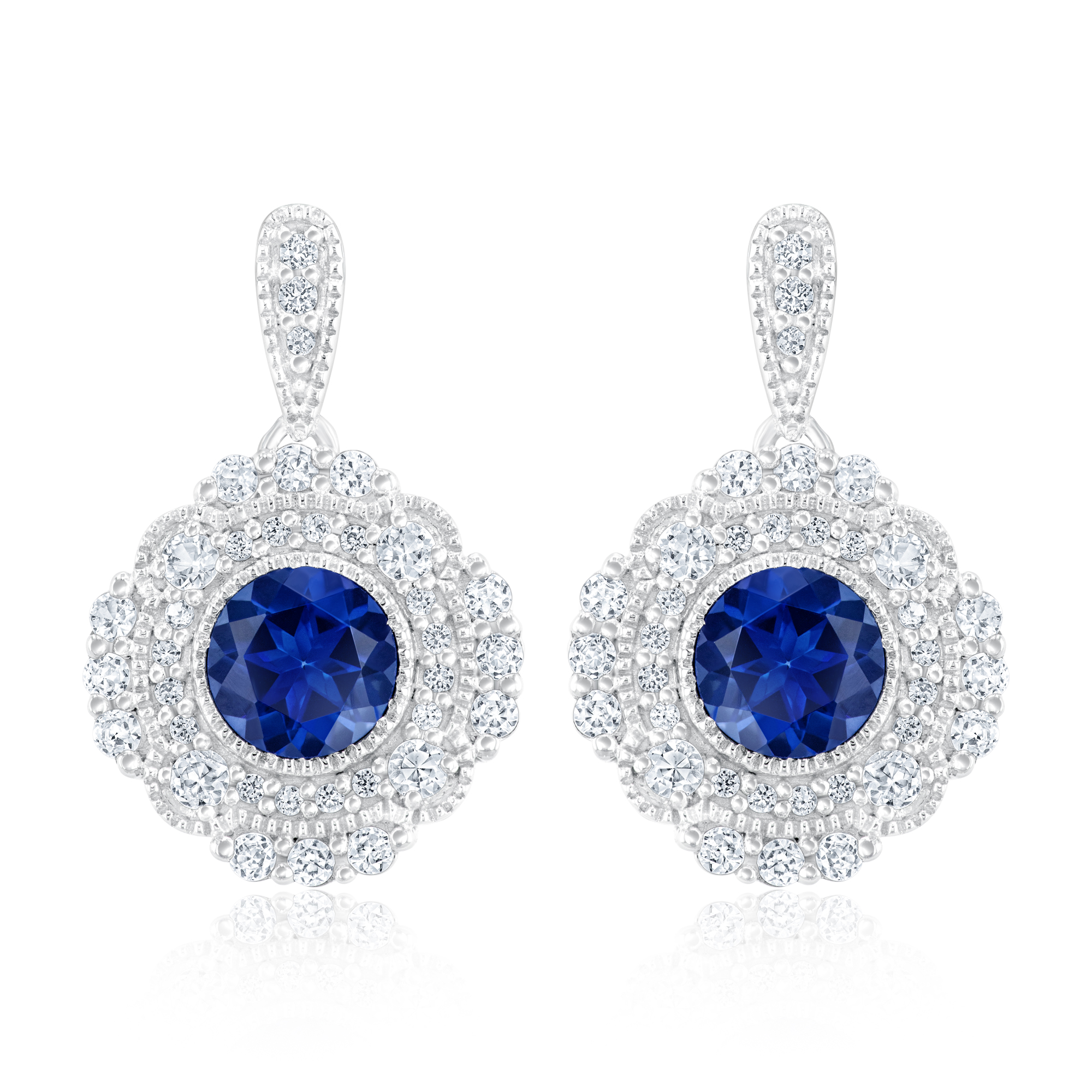 Downton Abbey | Cora Grantham - Created Blue Sapphire Milgrain Ha