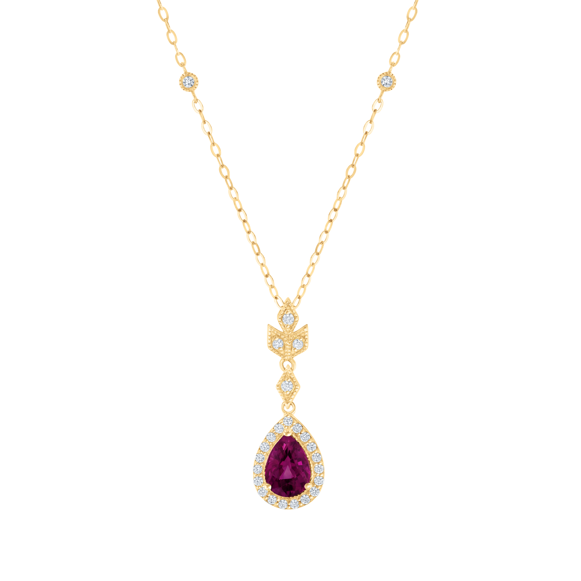 Downton Abbey | Lady Mary - Rhodolite Garnet and 1/8ctw Diamond Y
