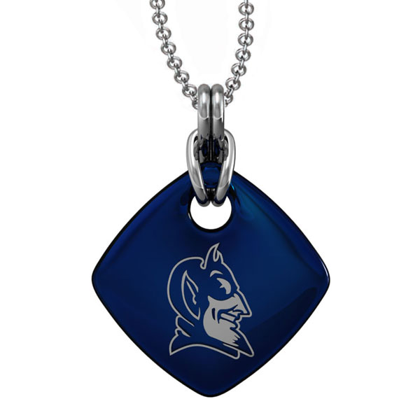 Duke Blue Enamel Square Pendant