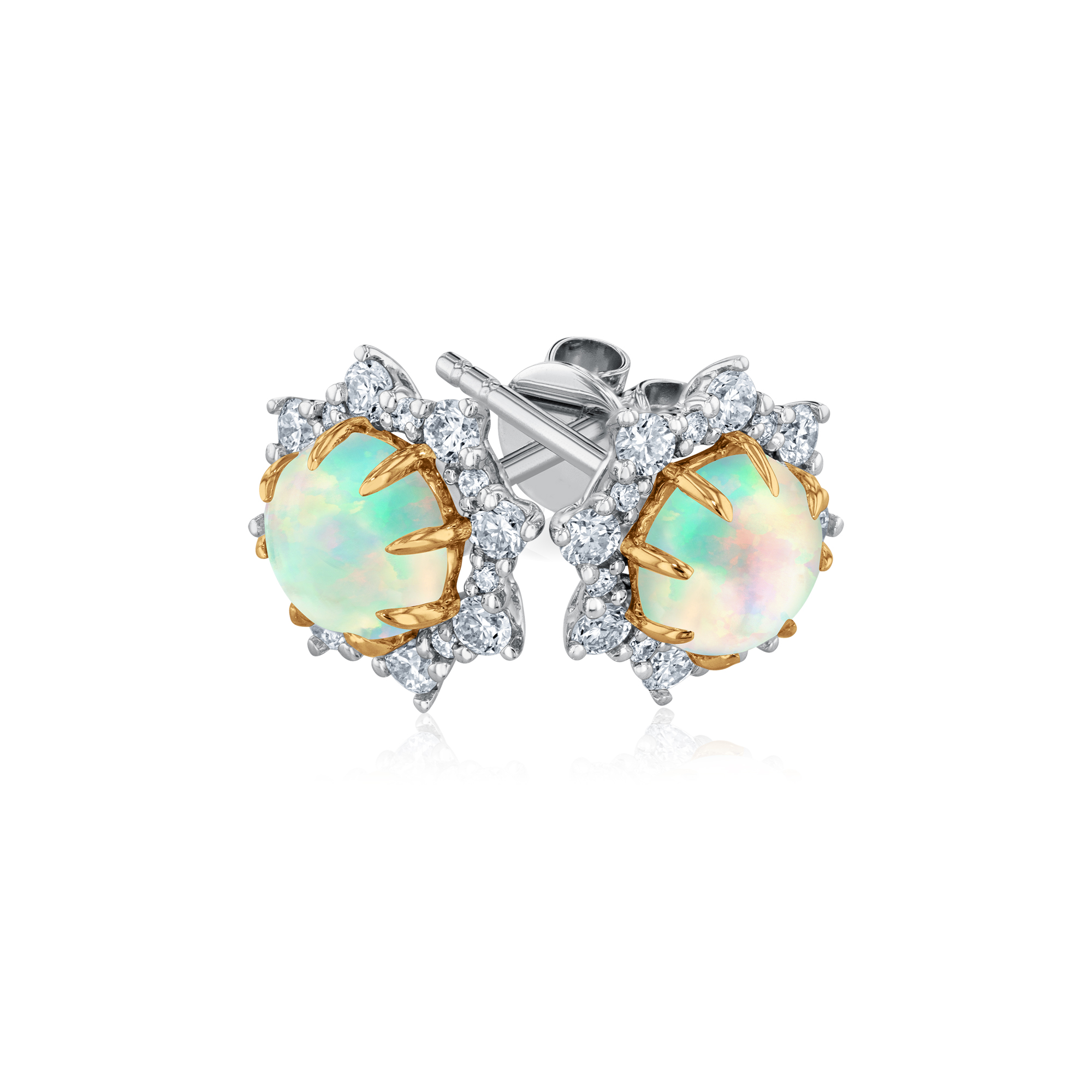 Effy Opal and 3/8ctw Diamond Halo Two-Tone Gold Earrings -  IET0T918DO
