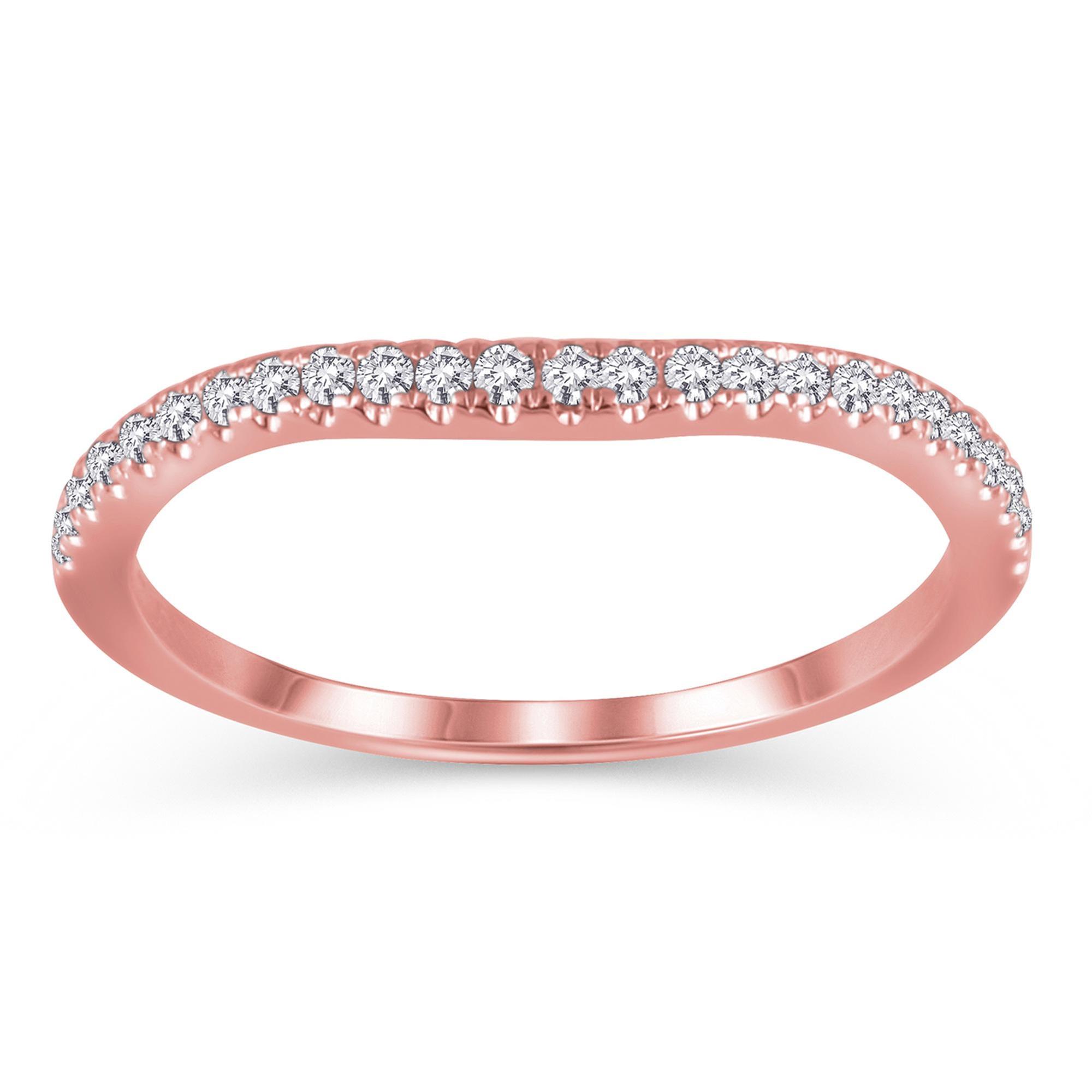 1/5ctw Round Diamond Rose Gold Wedding Band | Embrace Collection - Size 8