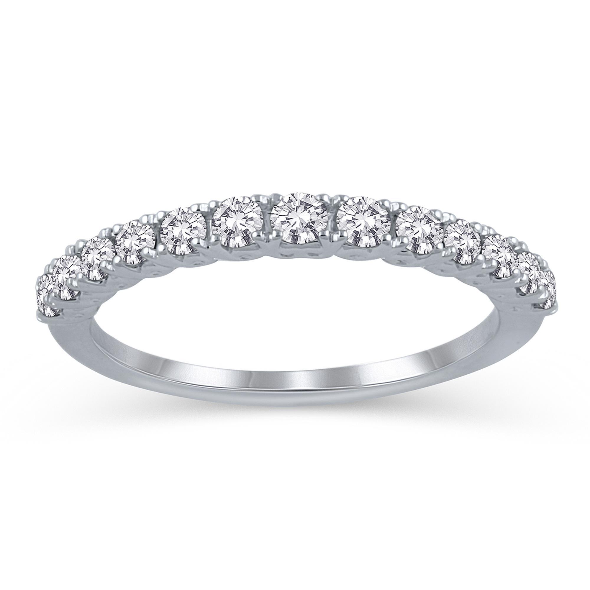 3/8ctw Round Diamond White Gold Wedding Band | Embrace Collection