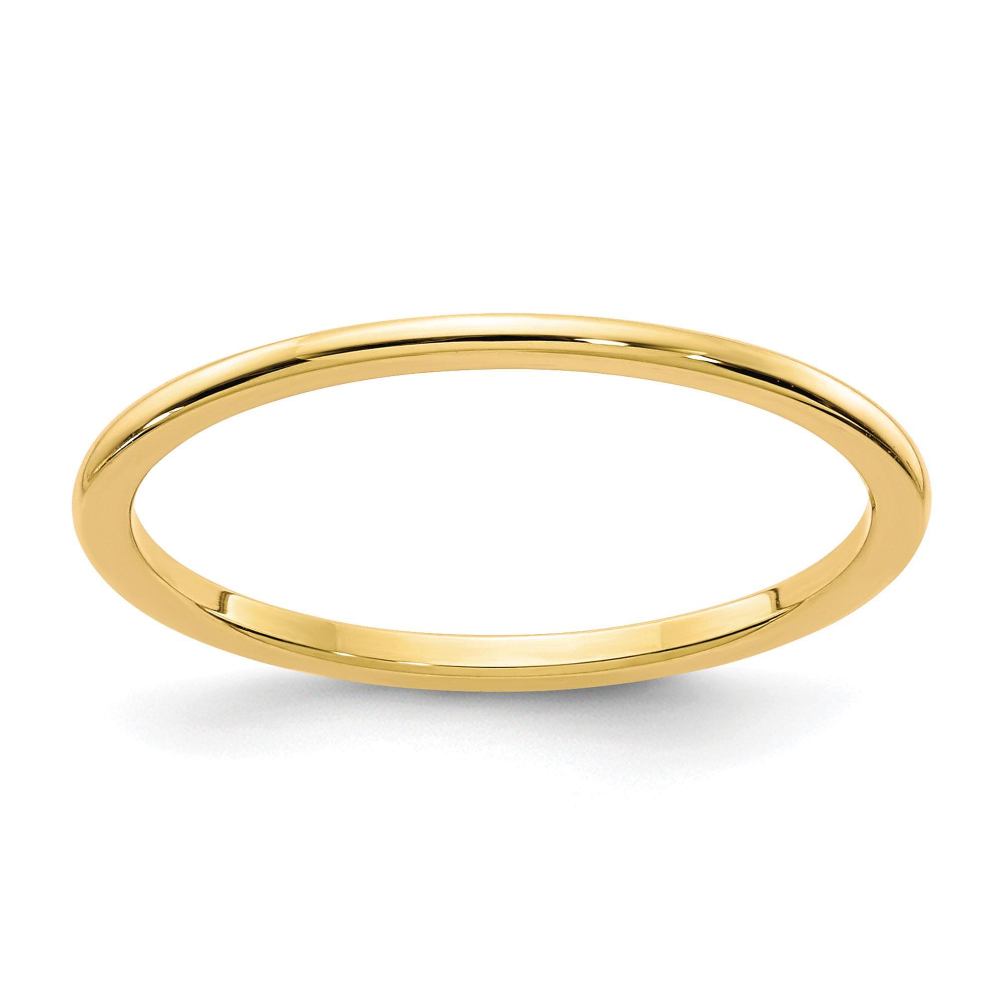 Half Rounded Yellow Gold 1.2mm Band - Embrace Collection - Size 9