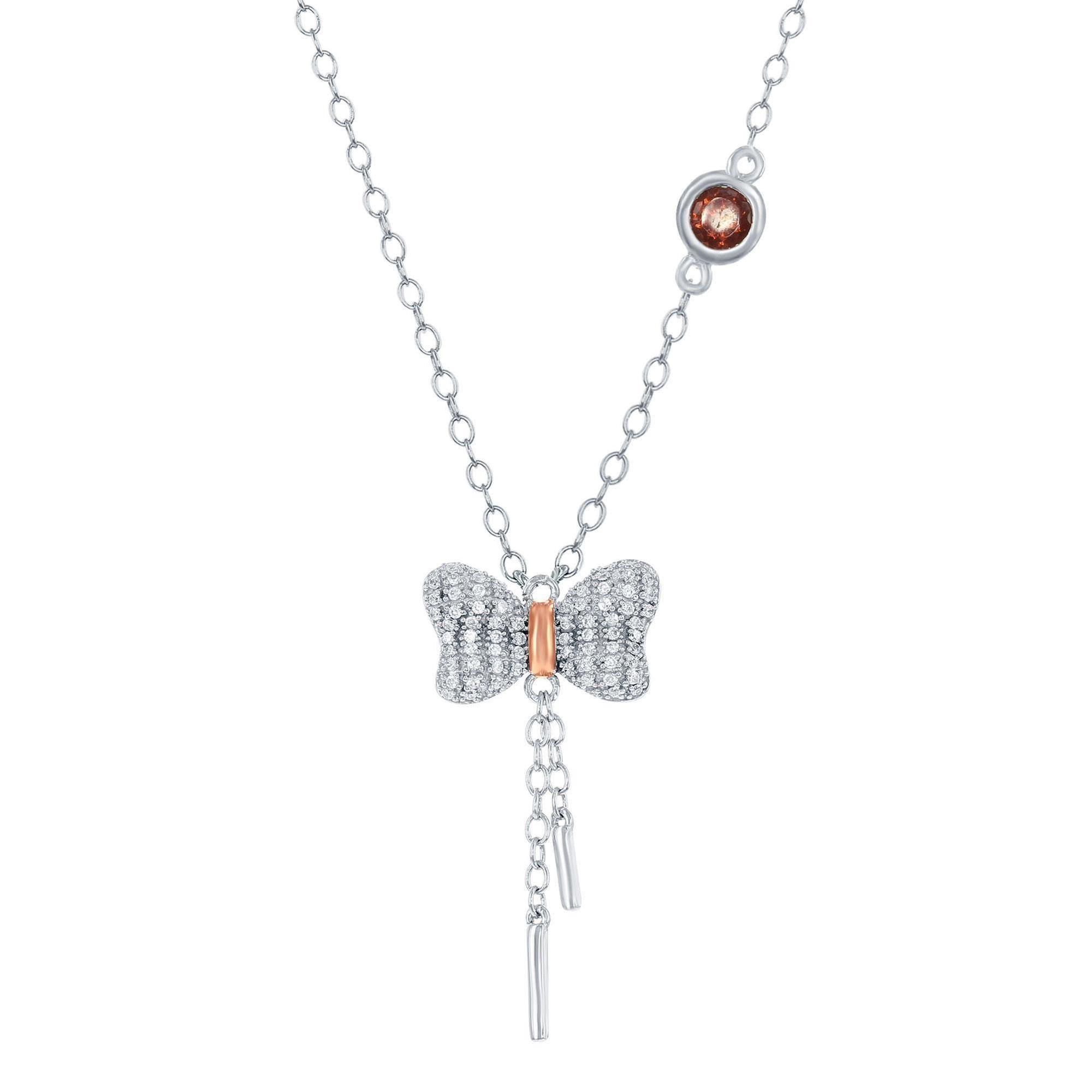 Enchanted Disney  Fine Jewelry Snow White's Bow Diamond Lavalier 1/5ctw