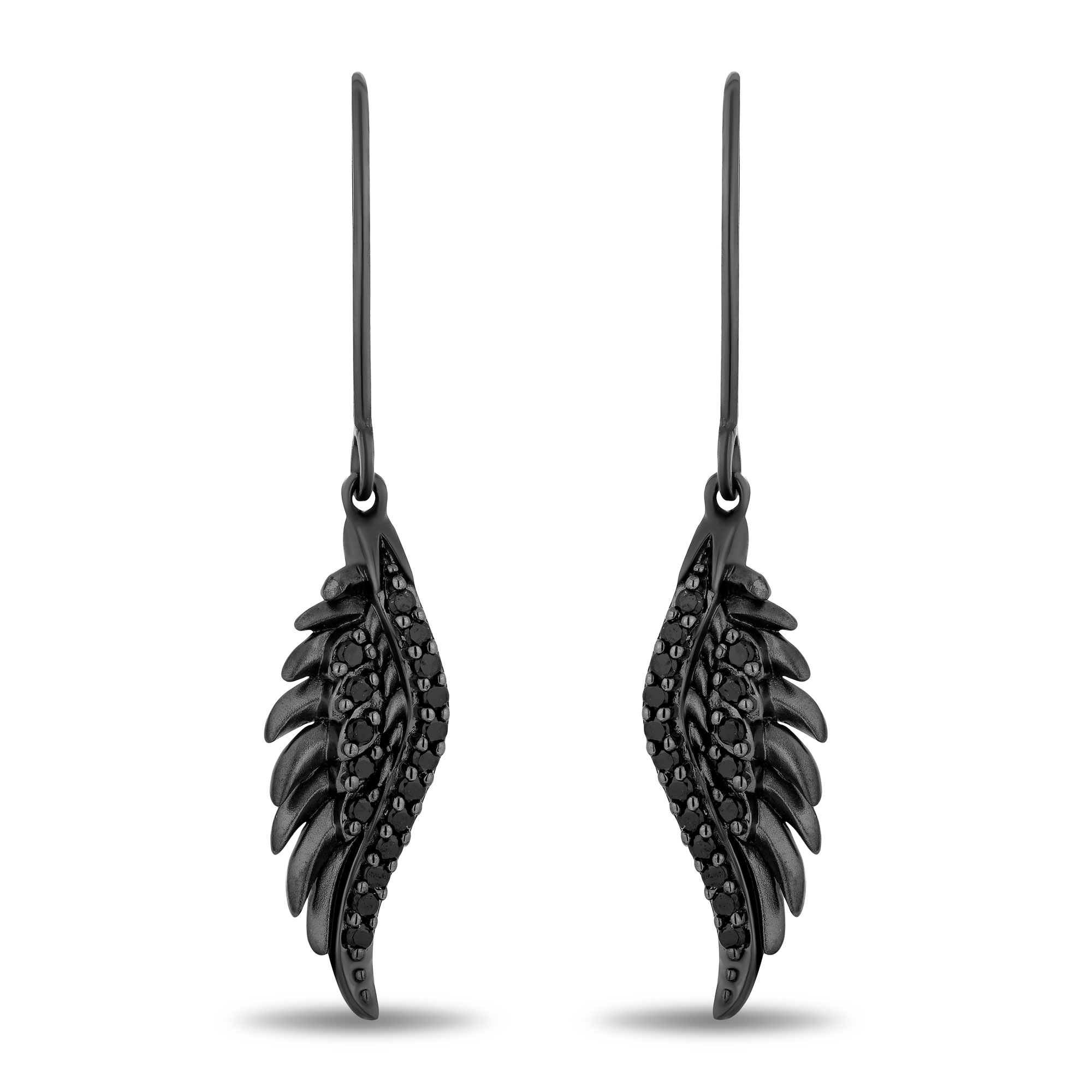 Enchanted Disney  Fine Jewelry Villains Maleficent 1/4ctw Treated Black Diamond Sterling Silver Earrings
