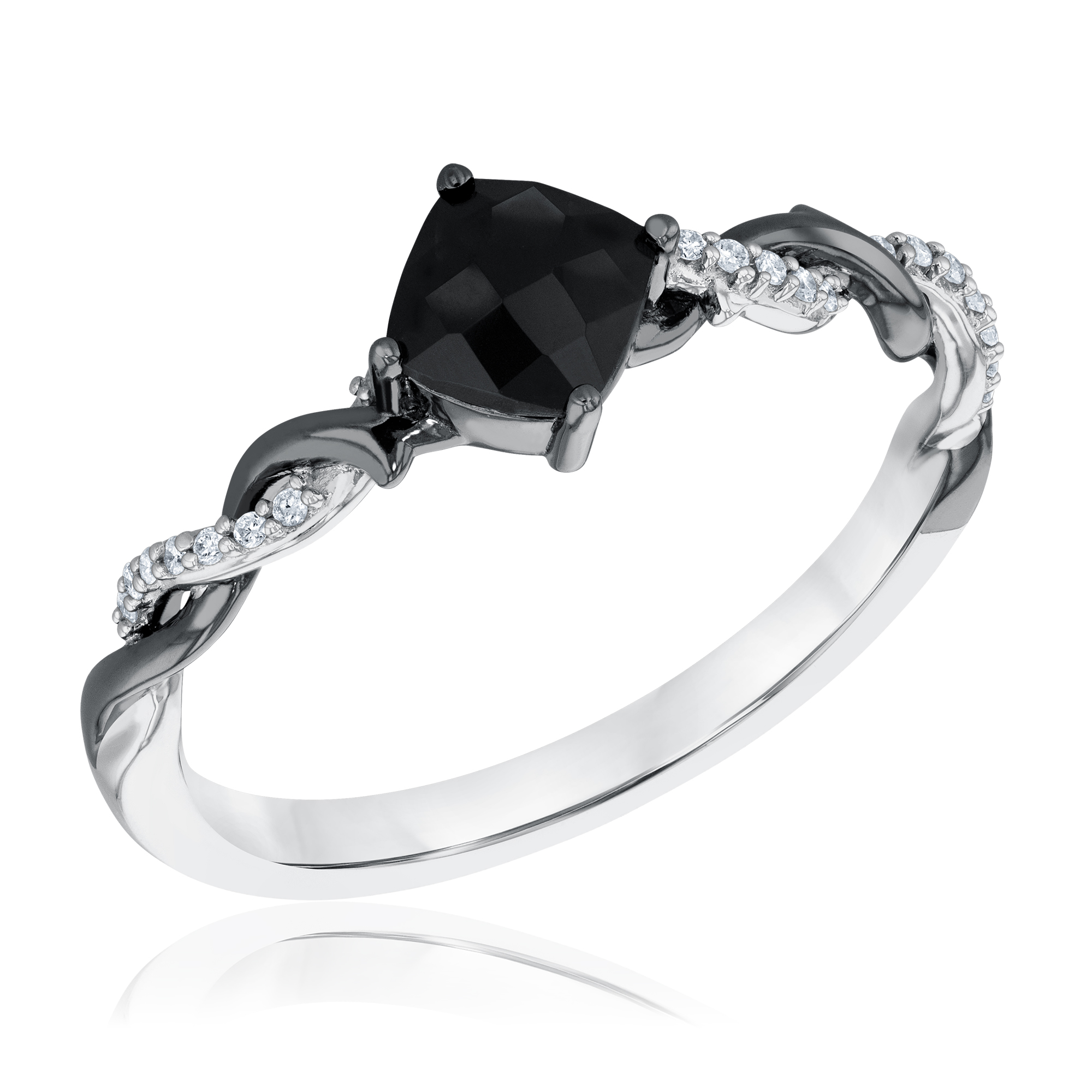 Enchanted Disney Fine Jewelry Villains Maleficent Black Onyx and 1/20ctw Diamond Ring -  RF307618SPONDSRE
