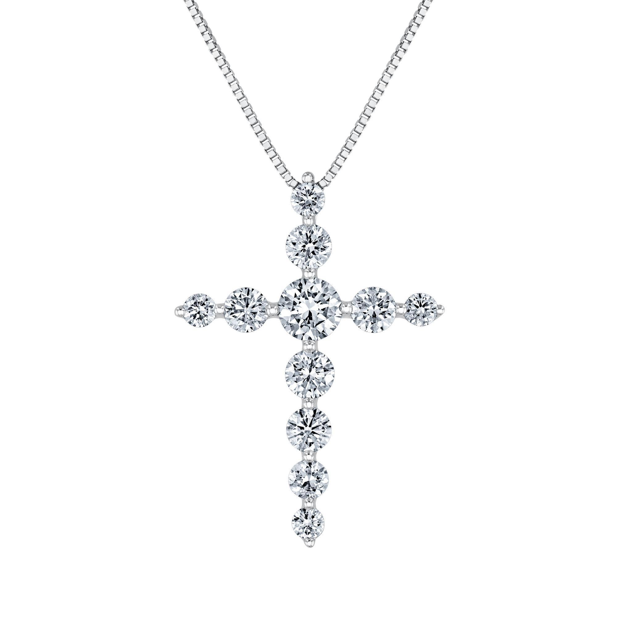 5/8ctw Lab Grown Diamond Cross Pendant Necklace