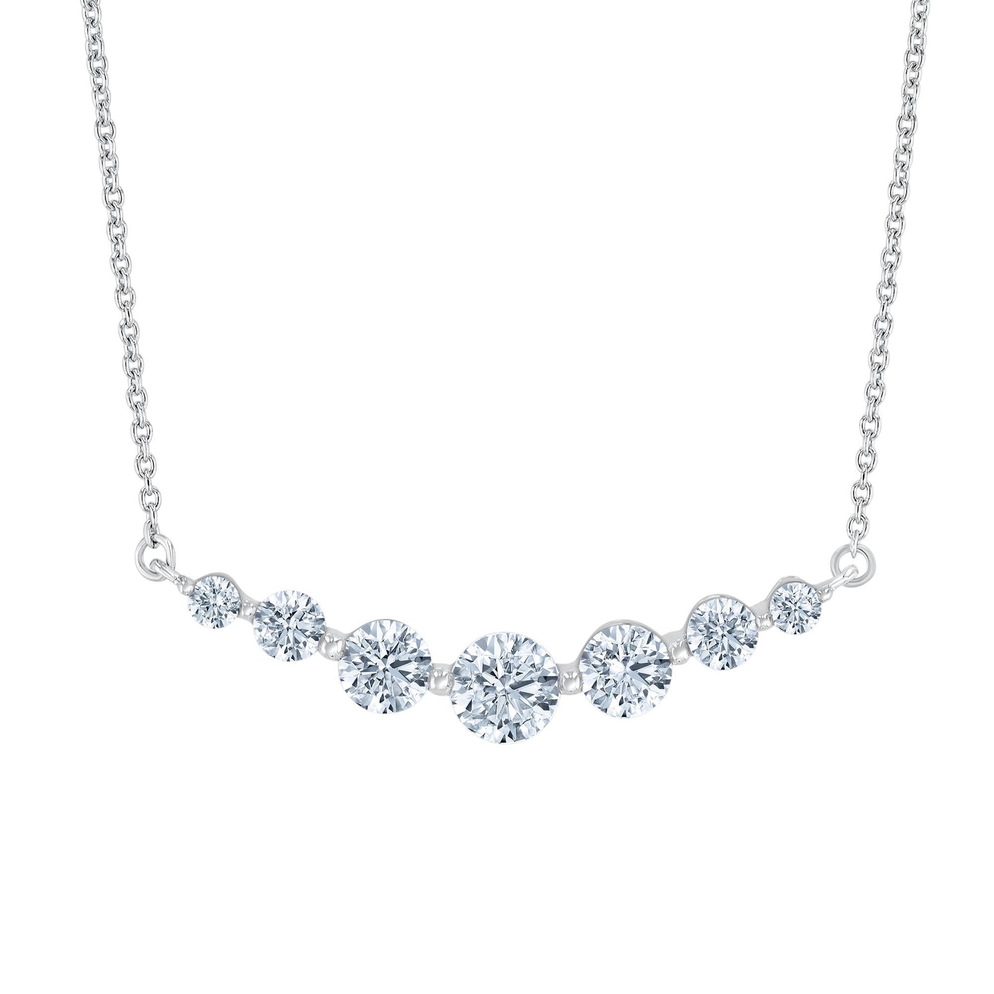 1ctw Lab Grown Diamond Curved Bar Necklace