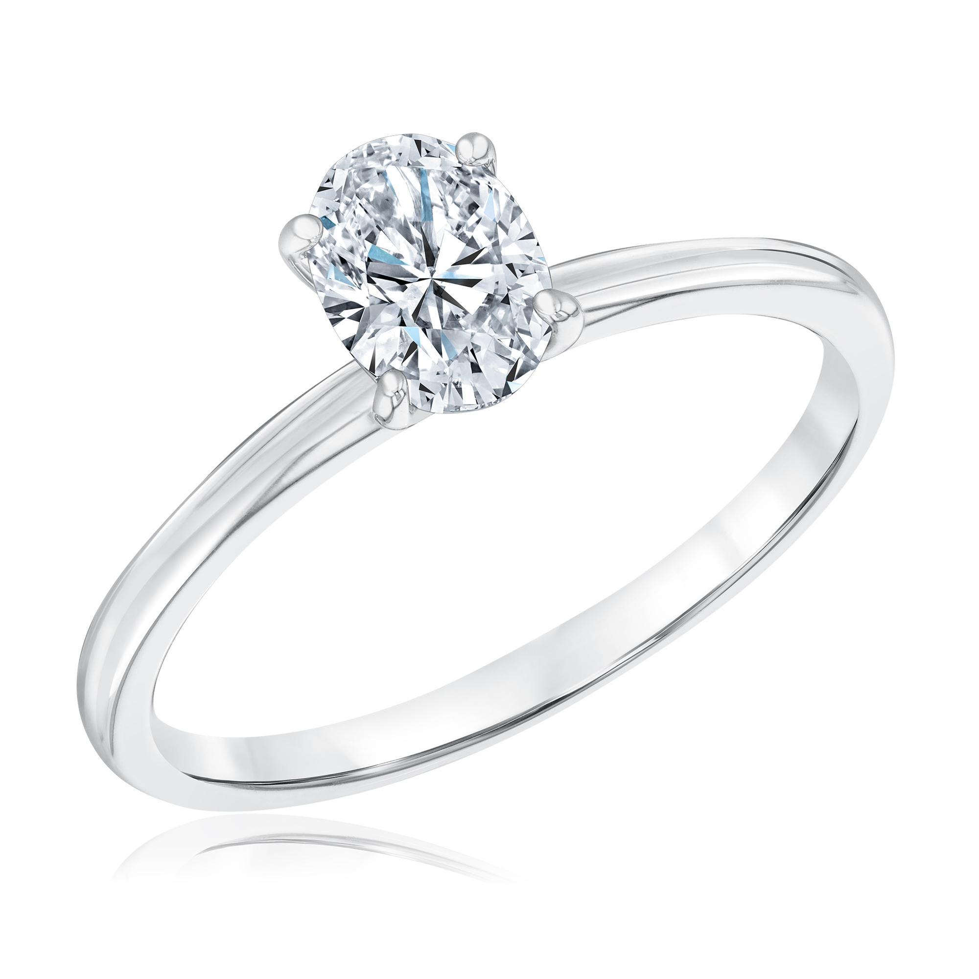 3/4ct Oval Lab Grown Diamond Solitaire Engagement Ring