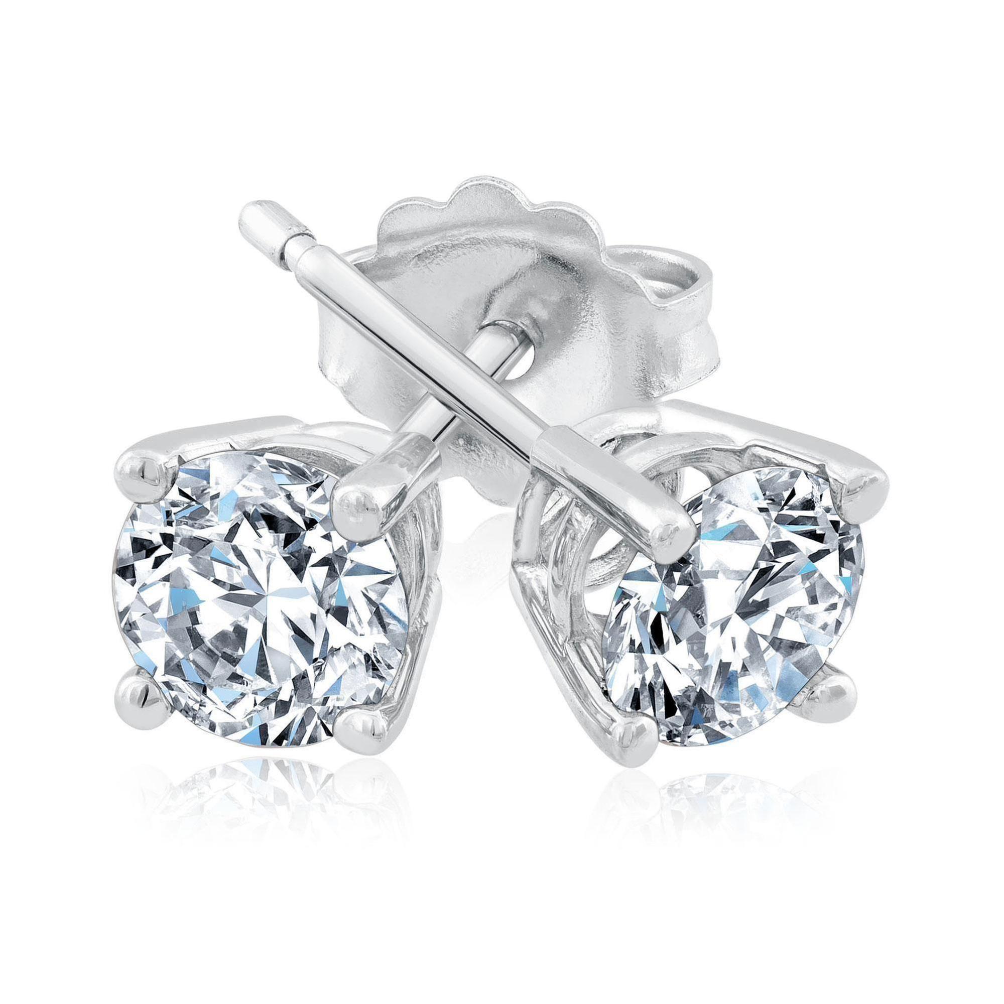 3/4ctw Round Lab Grown Diamond Solitaire White Gold Stud Earrings
