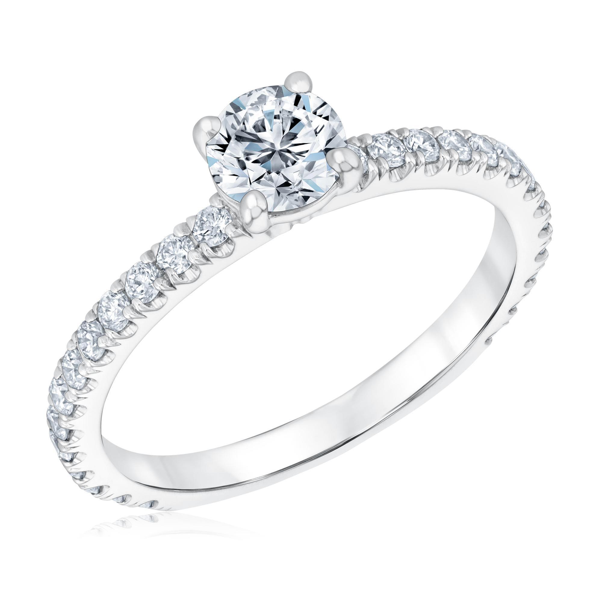 Forevermark 4/5ctw Round Diamond White Gold Engagement Ring | Bla