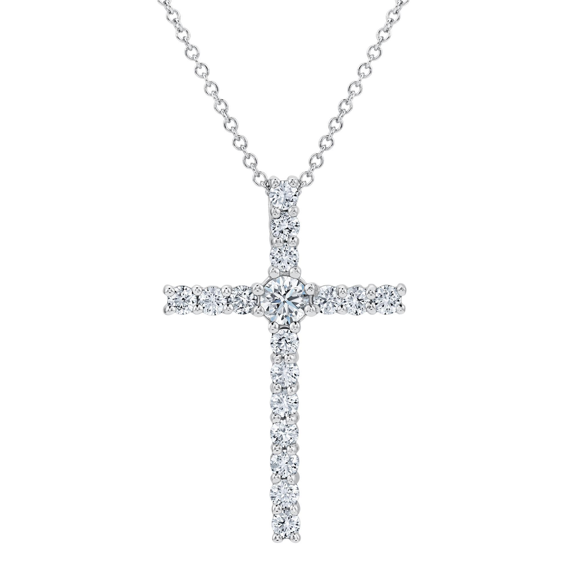 Forevermark 5/8ctw Diamond Cross White Gold Pendant Necklace 5/8c