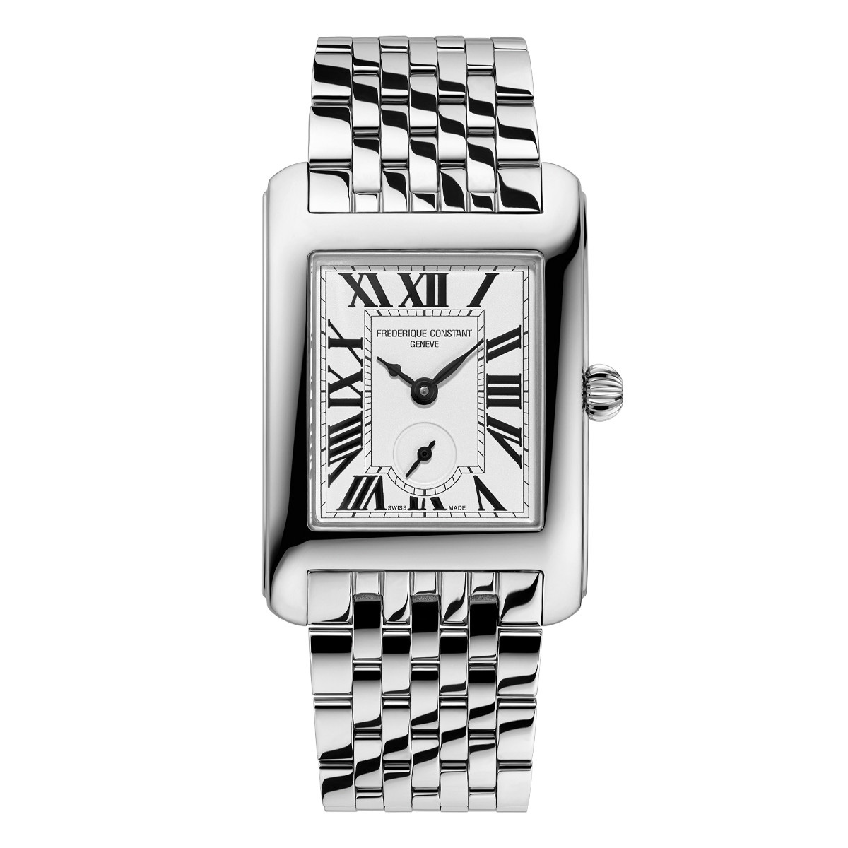 Frederique Constant  Classics Carree Silver Dial Stainless Steel Bracelet Watch 36 x 25mm - FC-235S2C6B