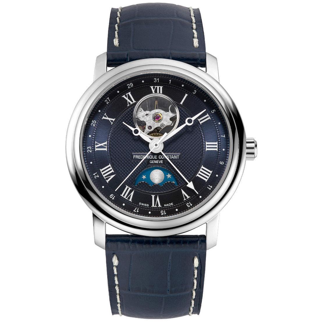Frederique Constant Classics Heart Beat Moonphase Blue Leather St