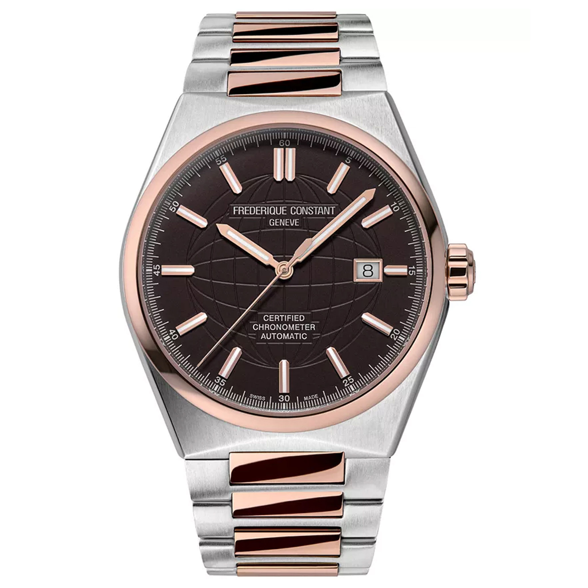 Frederique Constant  Highlife COSC Brown Dial Two-Tone Stainless Steal Bracelet Watch 41mm - FC-303C4NH2B