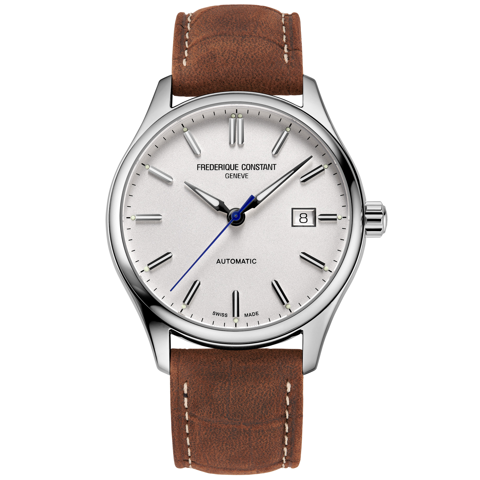 Frederique Constant  Index Classics White Dial Brown Leather Strap Watch 40mm - FC-303NS5B6 -  84014460155