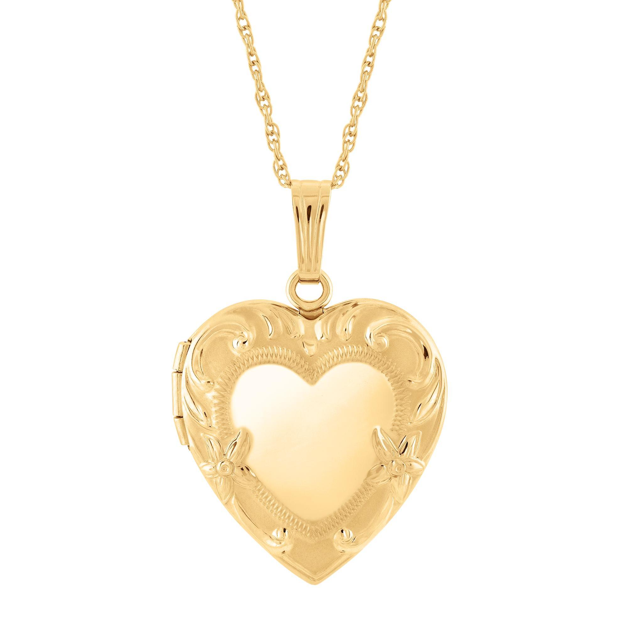 Gold-Filled Engraved Heart Locket