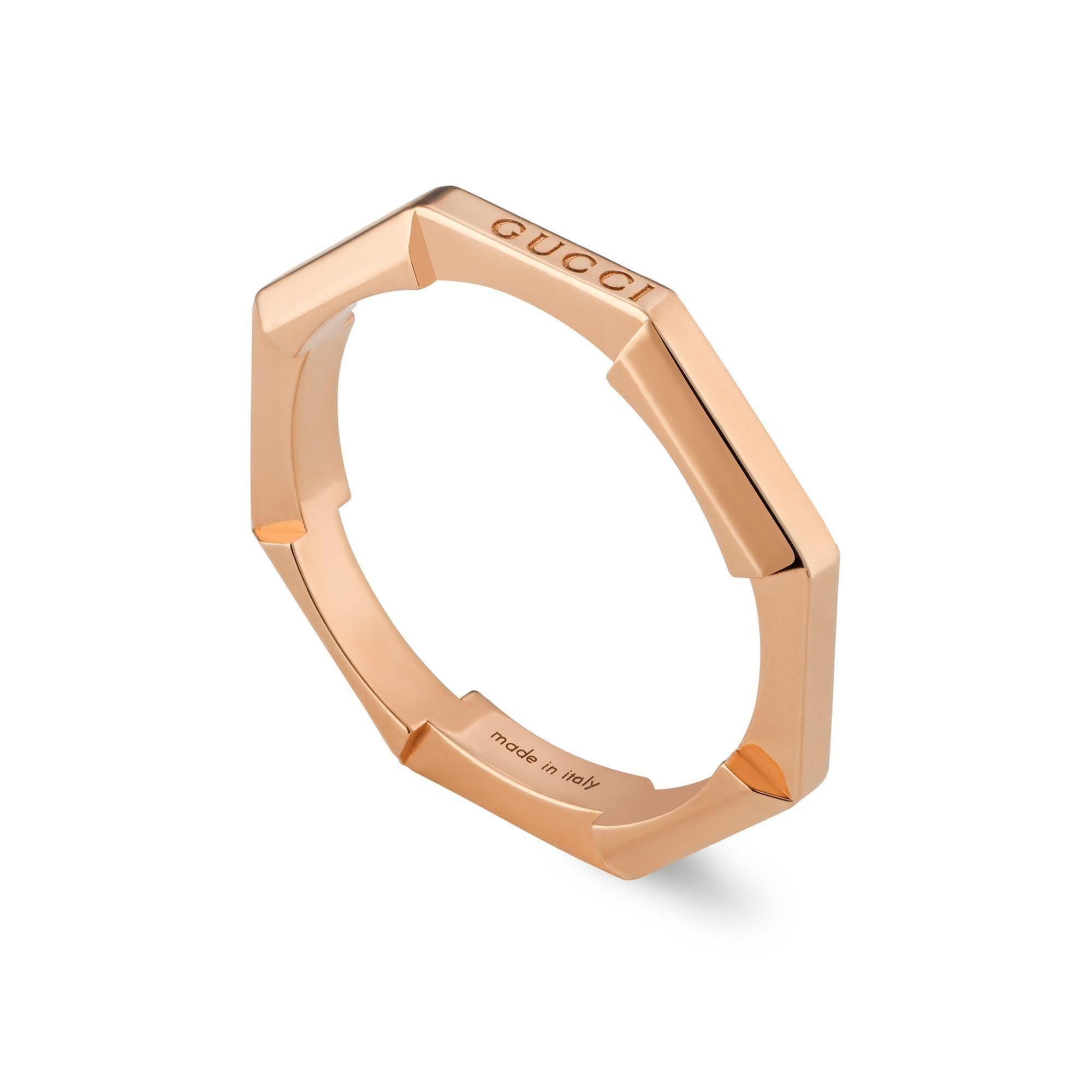 Gucci Women's Link To Love Ring in Rose Gold 3mm Ring Size: 7.25