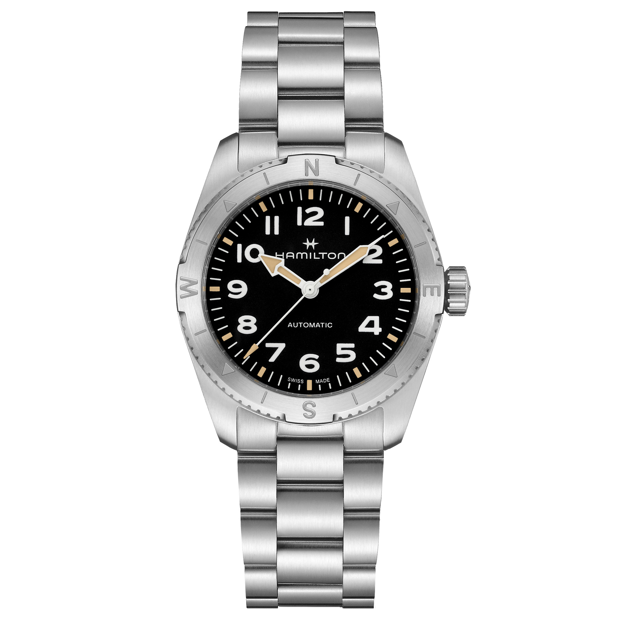Khaki Field Expedition Auto Black Dial Stainless Steel Watch | 37mm | - Hamilton H70225130