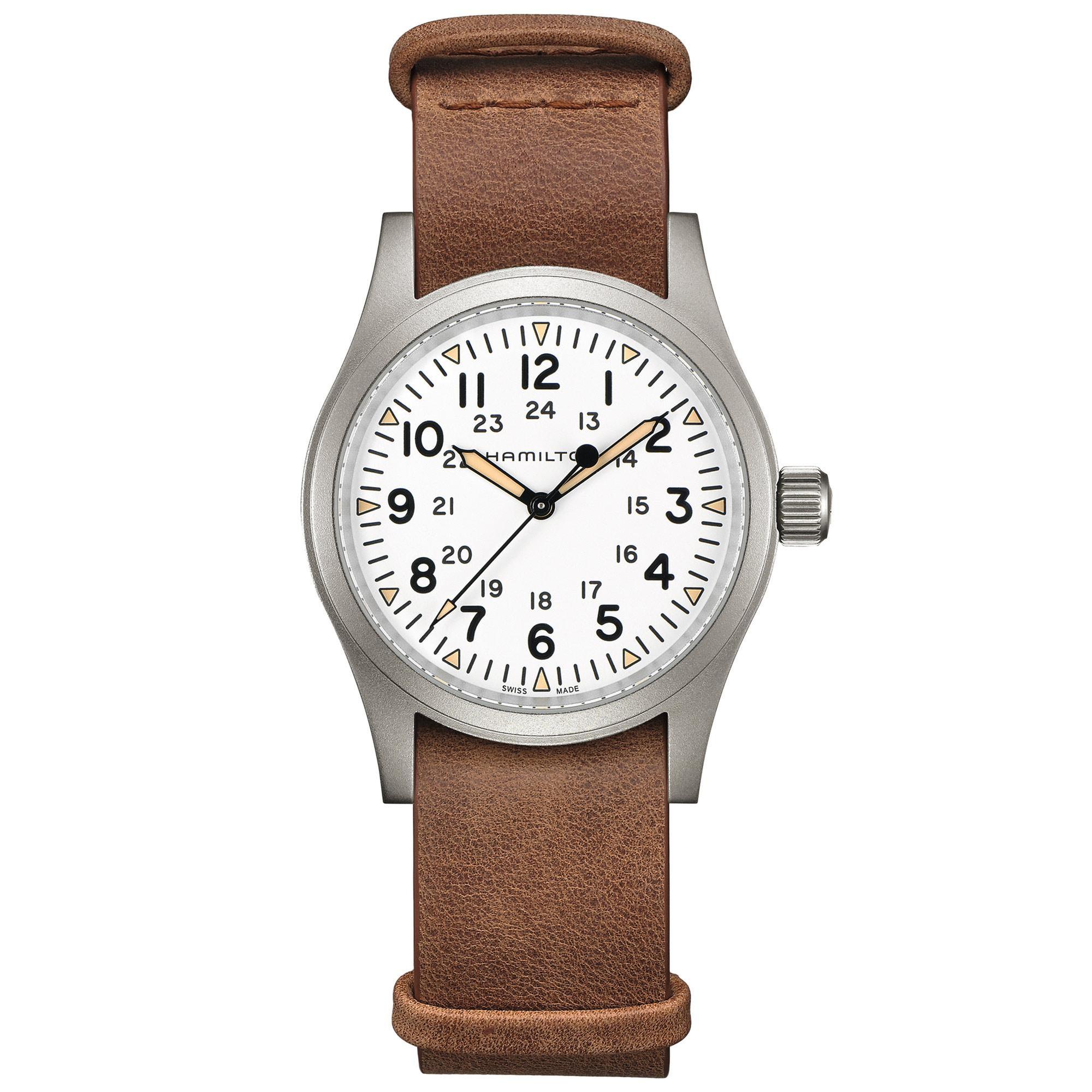 Hamilton Khaki Field Mechanical Brown Leather Strap Watch H694395