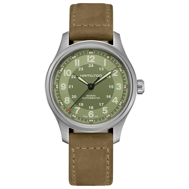 Hamilton Khaki Field Titanium Auto Brown Leather Strap Watch | 42mm | H70545560