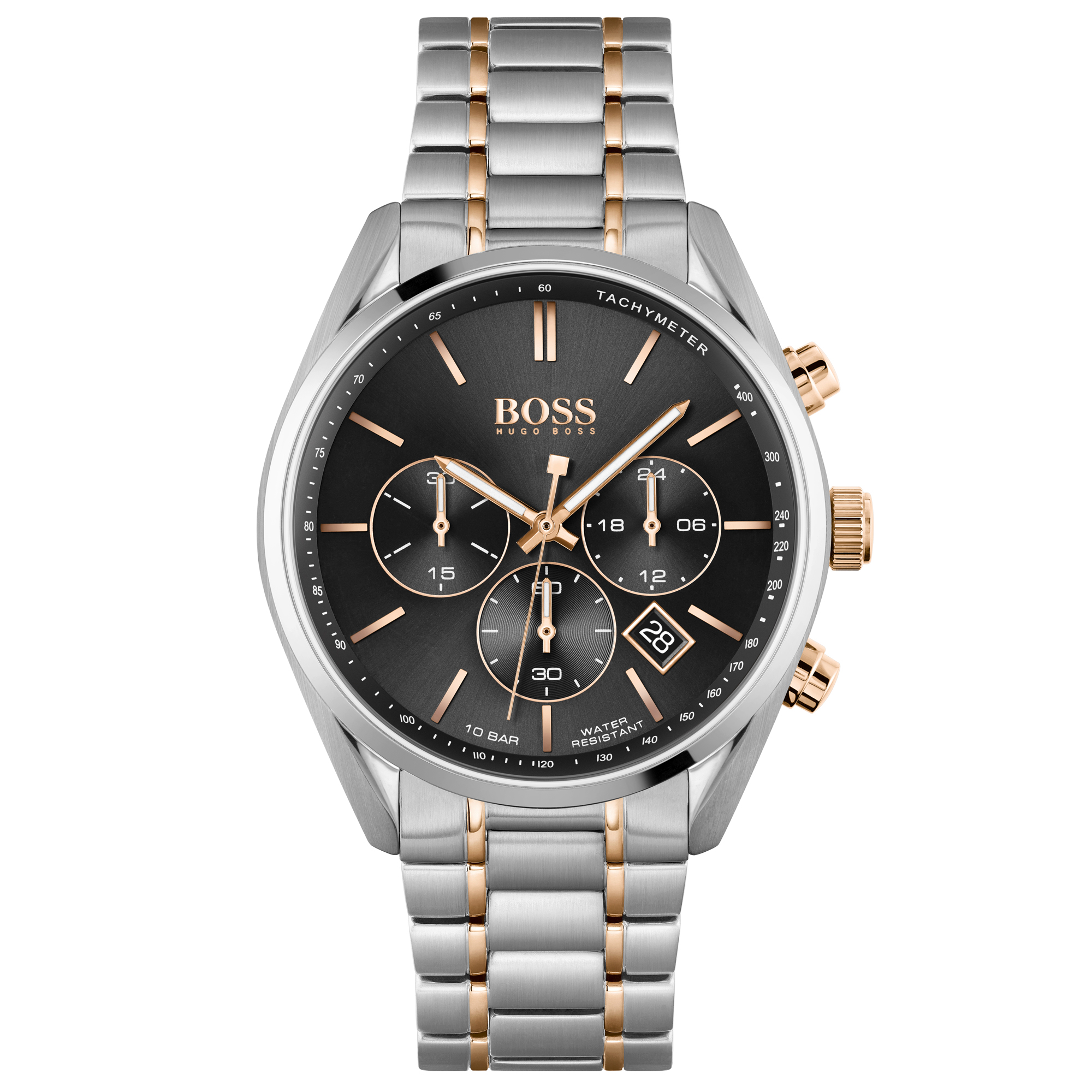 Champion Black Dial Two-Tone Stainless Steel Bracelet Watch | 44mm | - Hugo Boss 1513819