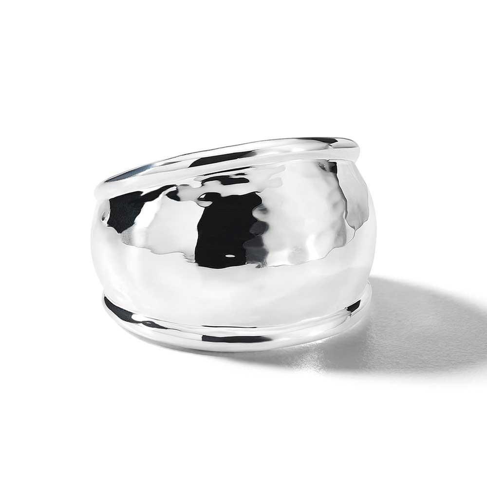 IPPOLITA Crinkle Hammered Dome Ring in Sterling Silver - Size 7 -