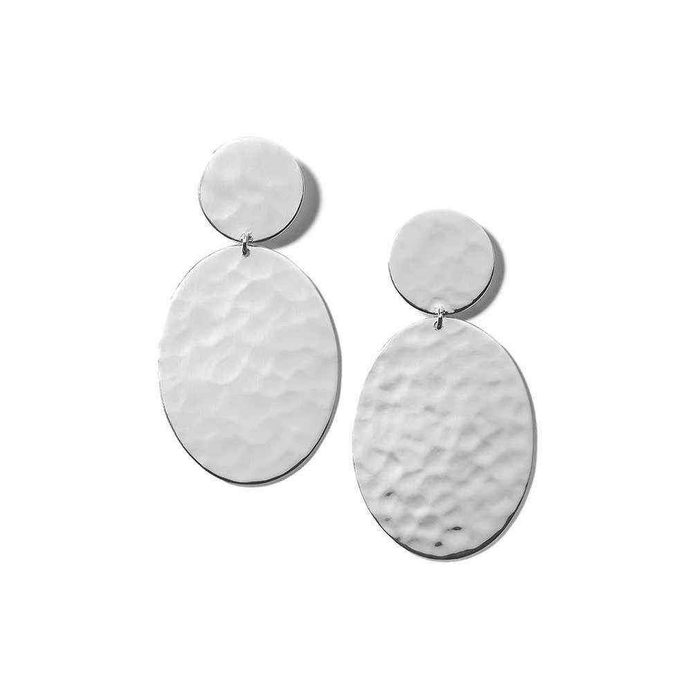 IPPOLITA Crinkle Hammered Oval Snowman Earrings in Sterling Silve