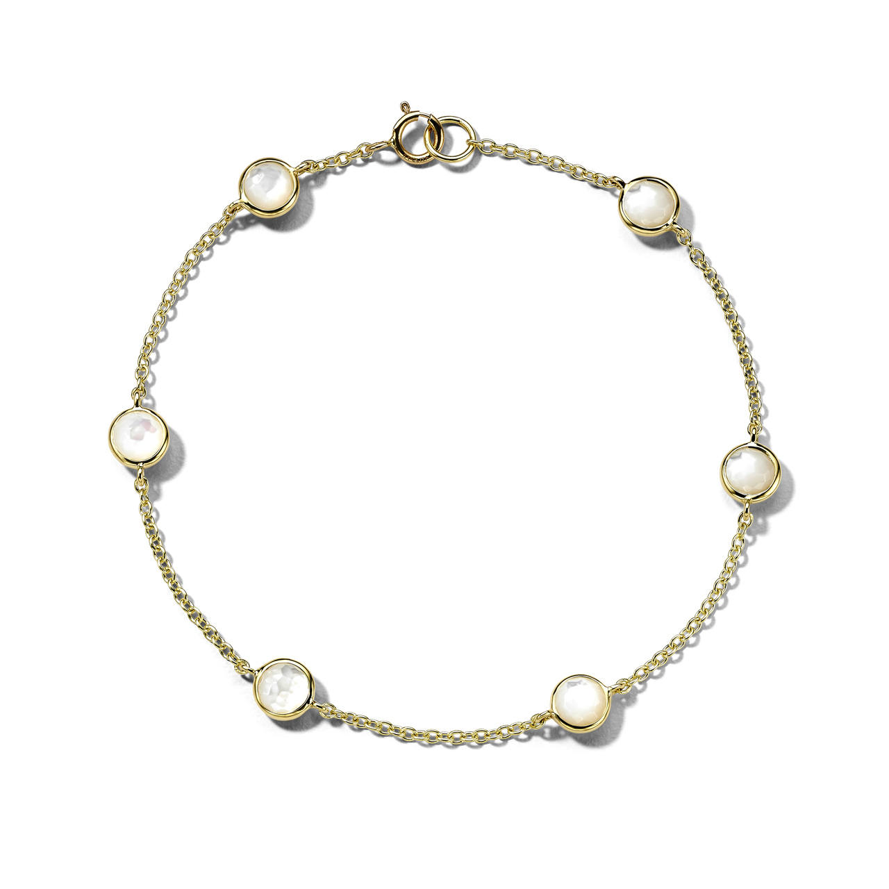 IPPOLITA Mother-of-Pearl 6-Stone Station Bracelet in Yellow Gold 