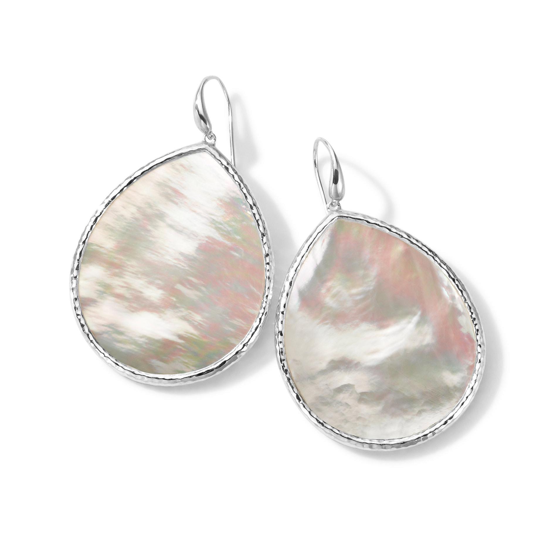 IPPOLITA Large Teardrop Sterling Silver Earrings in Mother-of-Pea