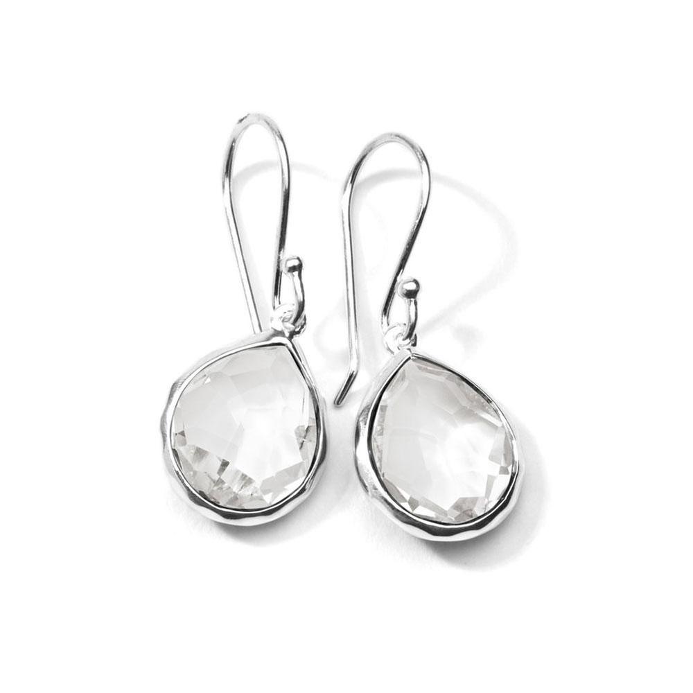 IPPOLITA Mini Silver Teardrop Earrings in Clear Quartz - ROCK CAN