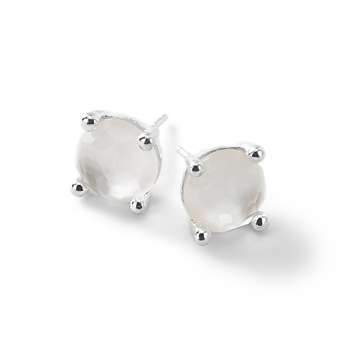IPPOLITA Mini Silver Stud Earrings in Mother-of-Pearl - ROCK CAND
