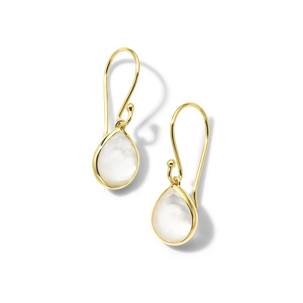 IPPOLITA Mother-of-Pearl Teeny Teardrop Earrings in Yellow Gold -