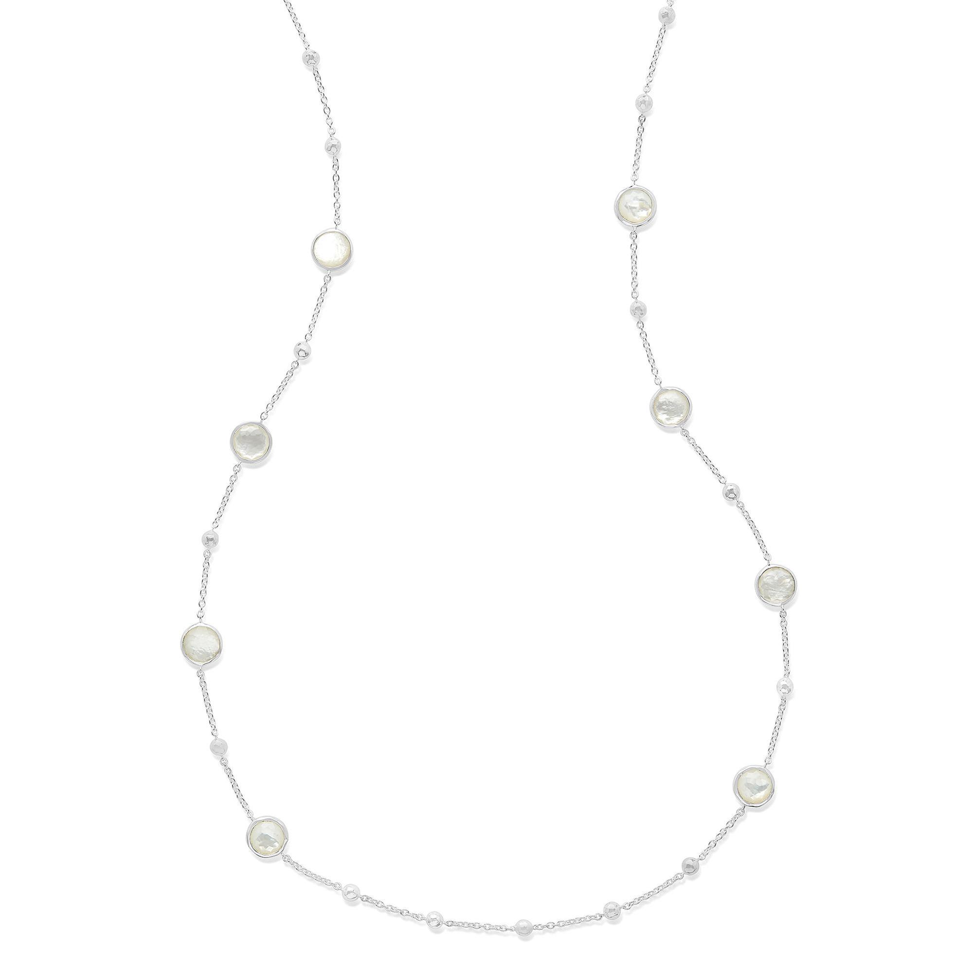 IPPOLITA Silver Station Necklace in Mother-of-Pearl Doublet - ROC