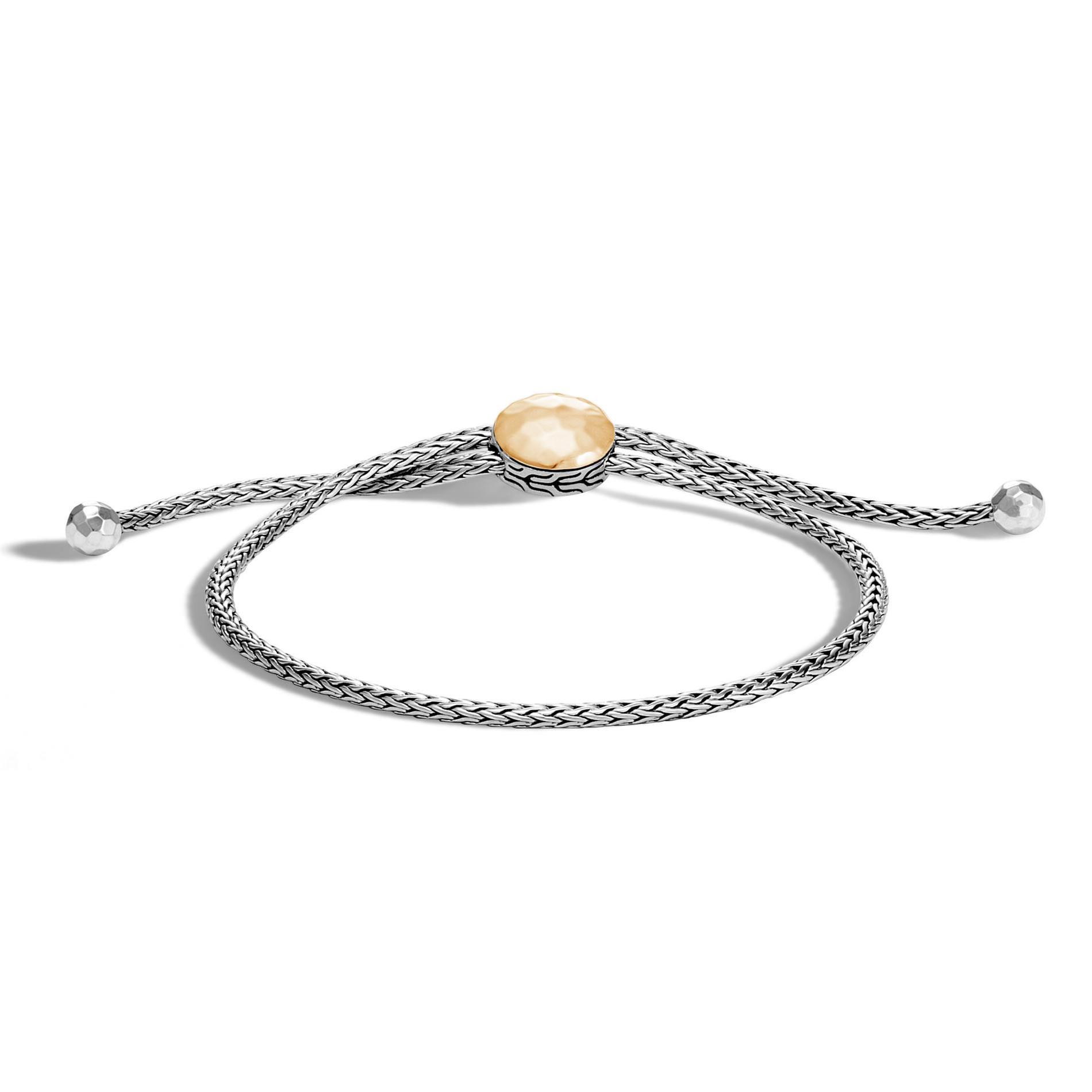 John Hardy Classic Chain Hammered Two-Tone Pull Through Bracelet