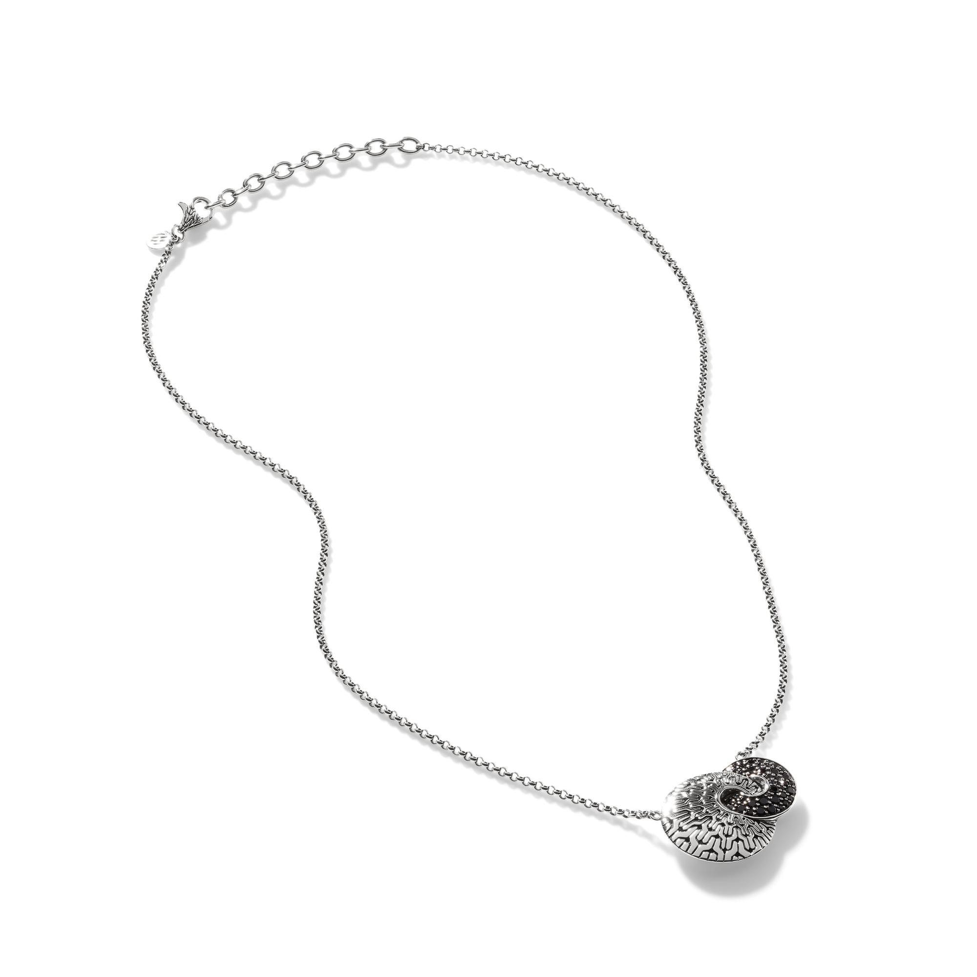 John Hardy Classic Chain Radial Pave Sterling Silver Pendant Neck