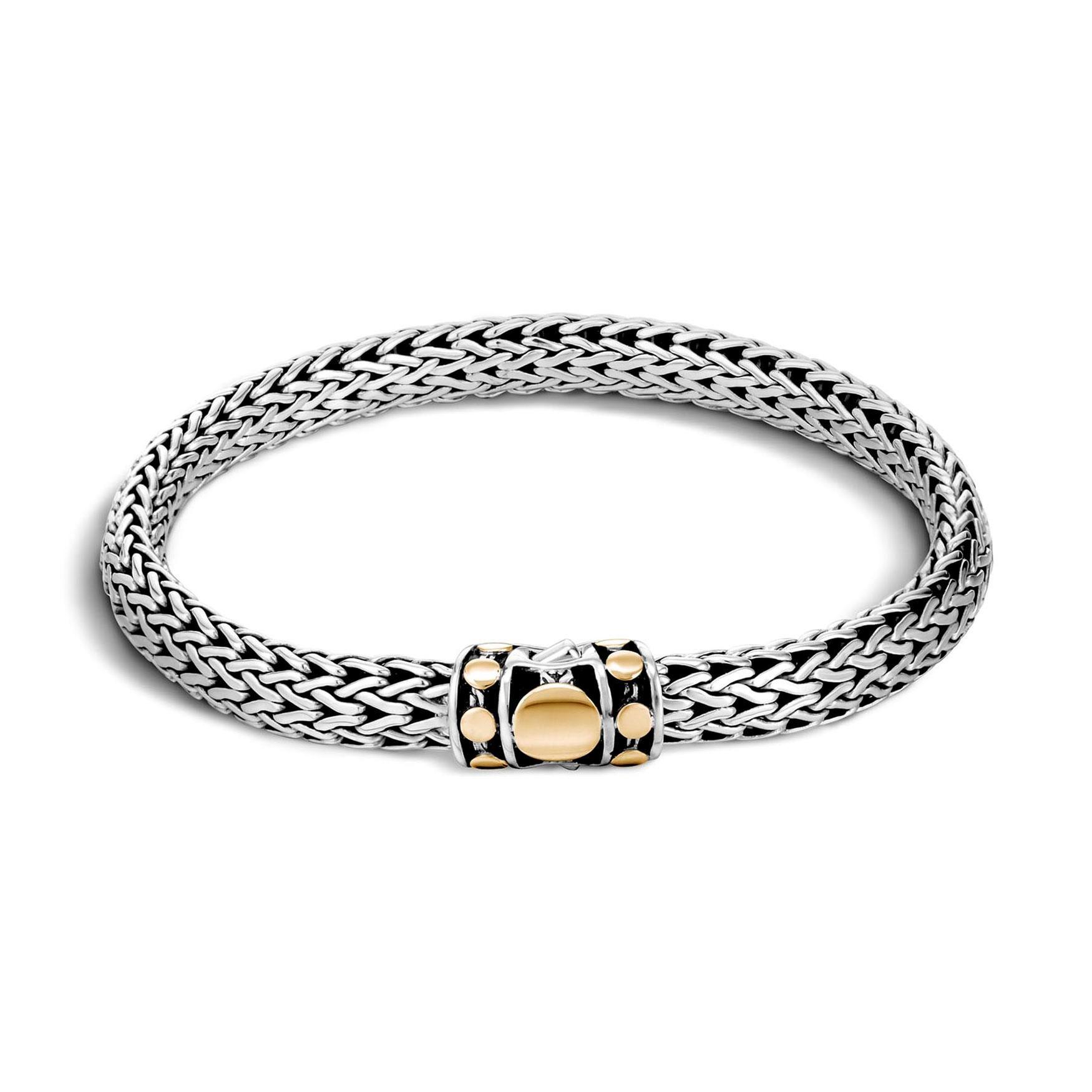 John Hardy Dot 6.5mm Bracelet in Gold and Sterling Silver -  BZ33666XM