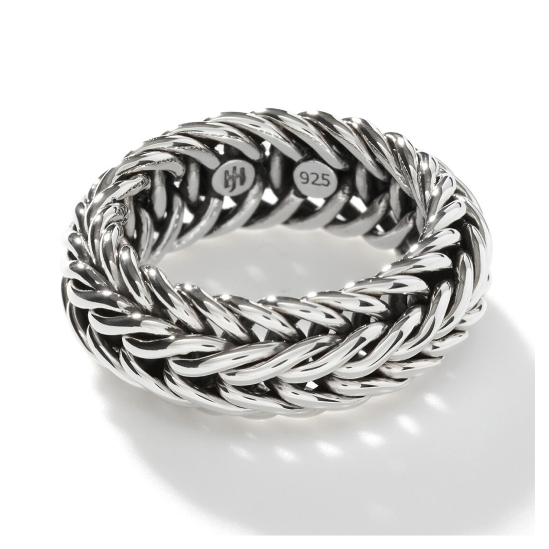 John Hardy Kami Sterling Silver Chain Band Ring | 9mm | Size 11