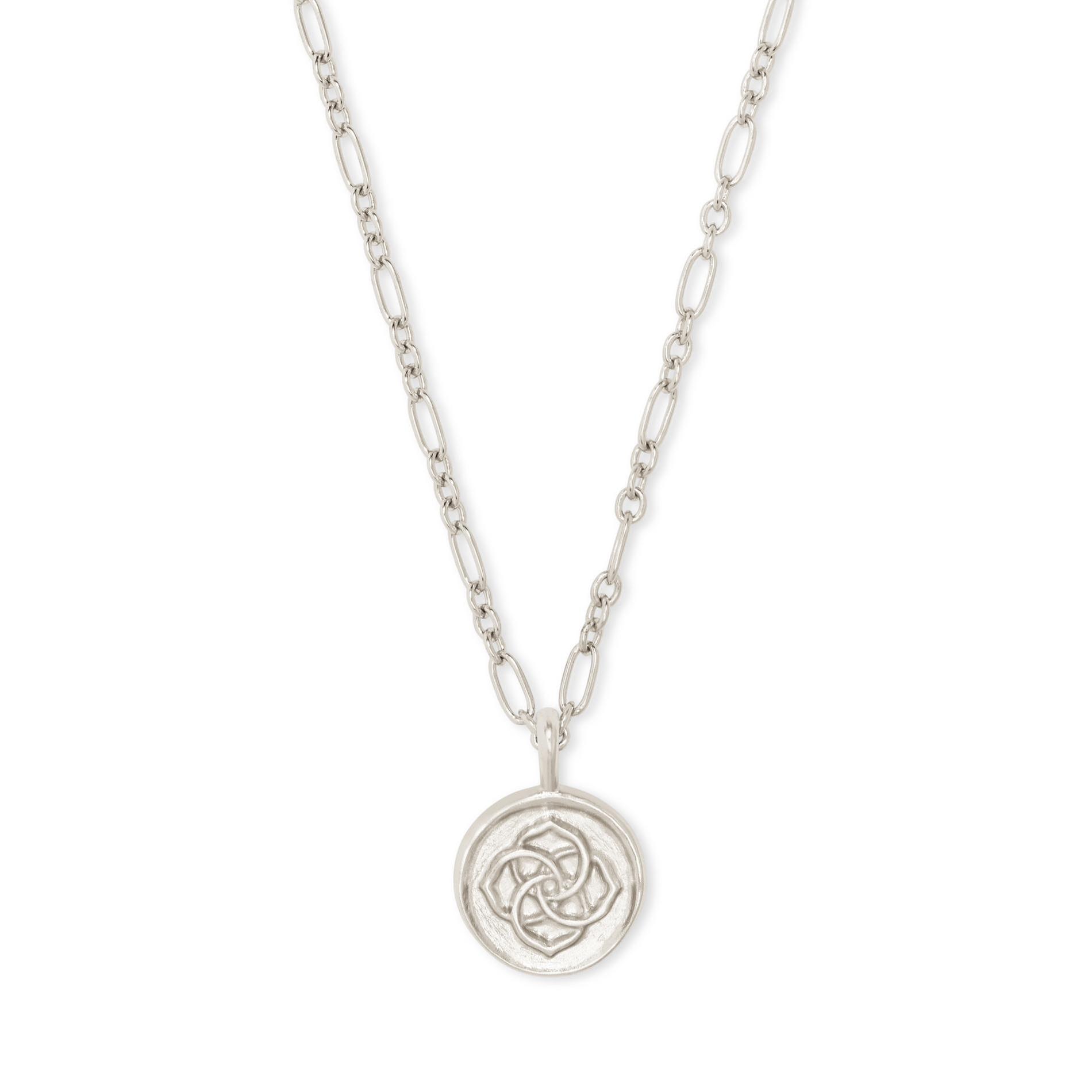 Kendra Scott Dira Coin Pendant Necklace, Rhodium-Plated