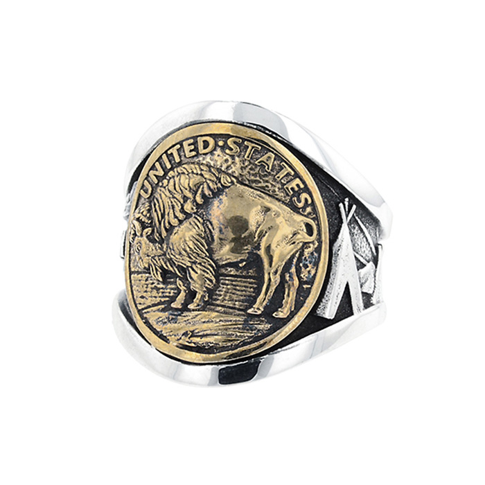 King Baby Buffalo Nickel Cigar Band Ring | Size 11 -  K20-6056